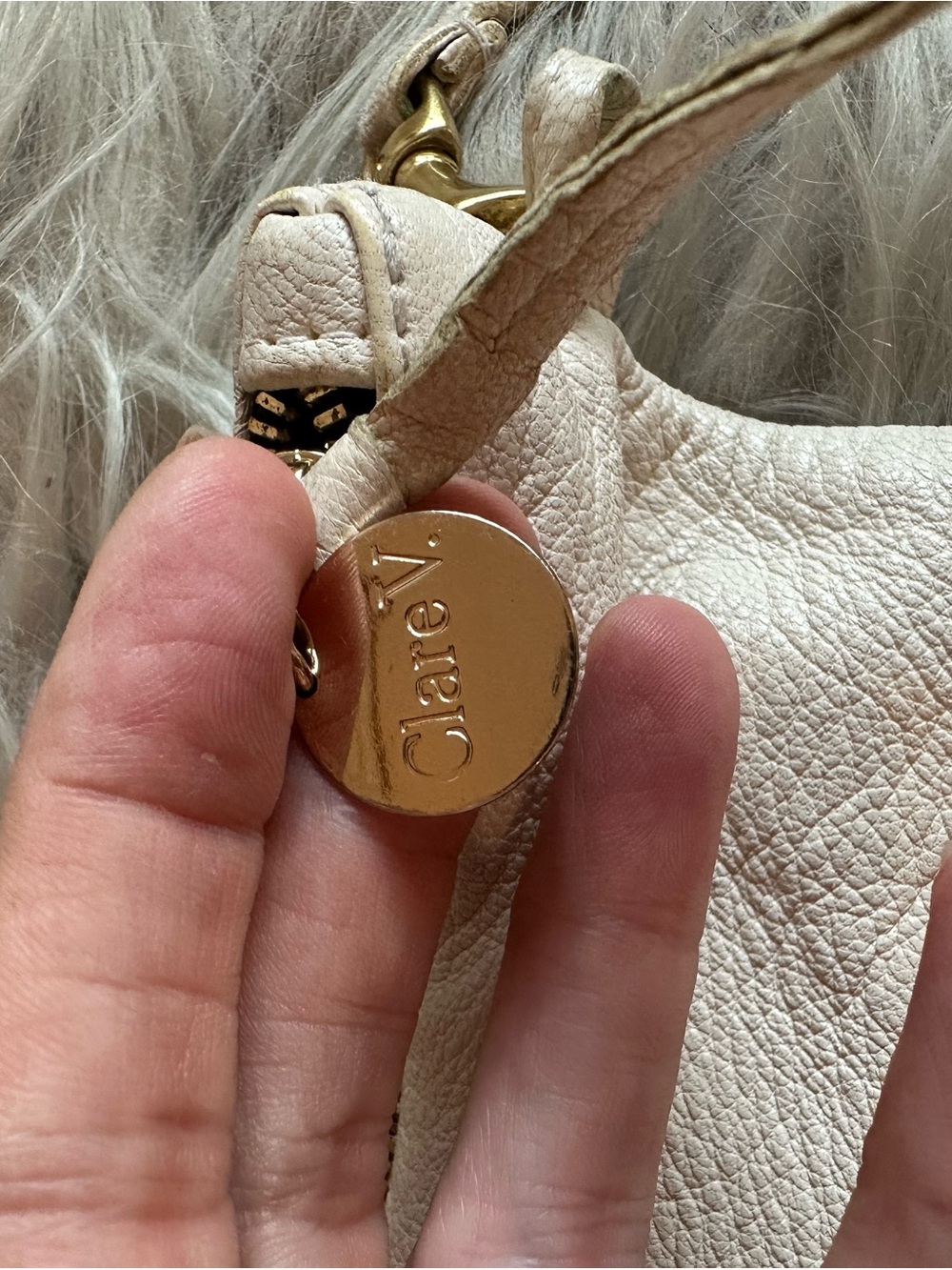Clare V Og Sac Bretelle Cream Leather Crossbody Bag View 3